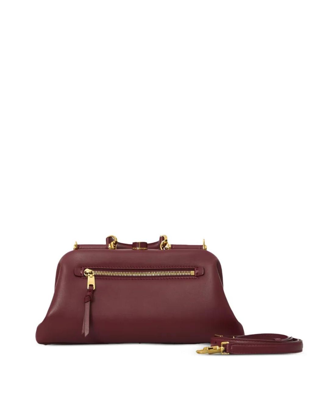 Dolce & Gabbana Purple Logo-Print Leather Shoulder Bag