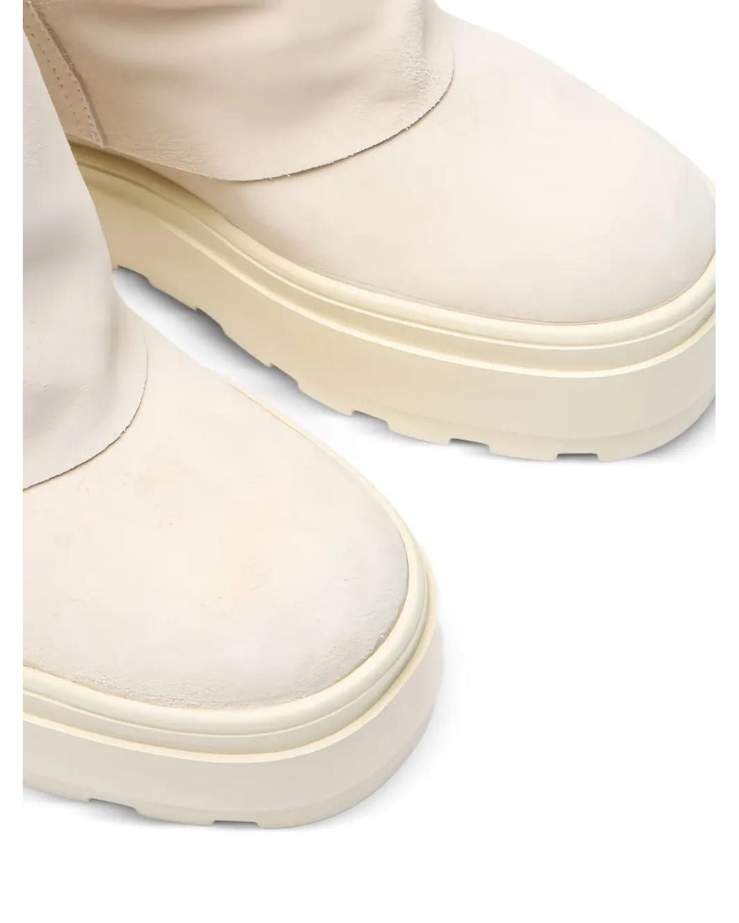 Casadei White Platform Leather Boots