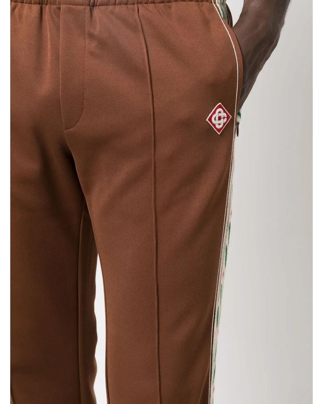 Casablanca Brown Logo-Patch Straight Track Pants for men