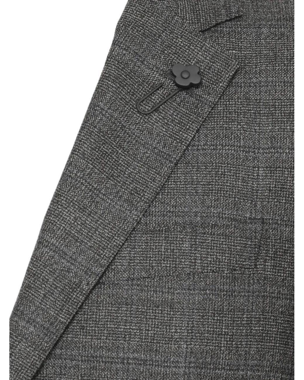 Lardini Gray Check-Pattern Virgin Wool Suit for men