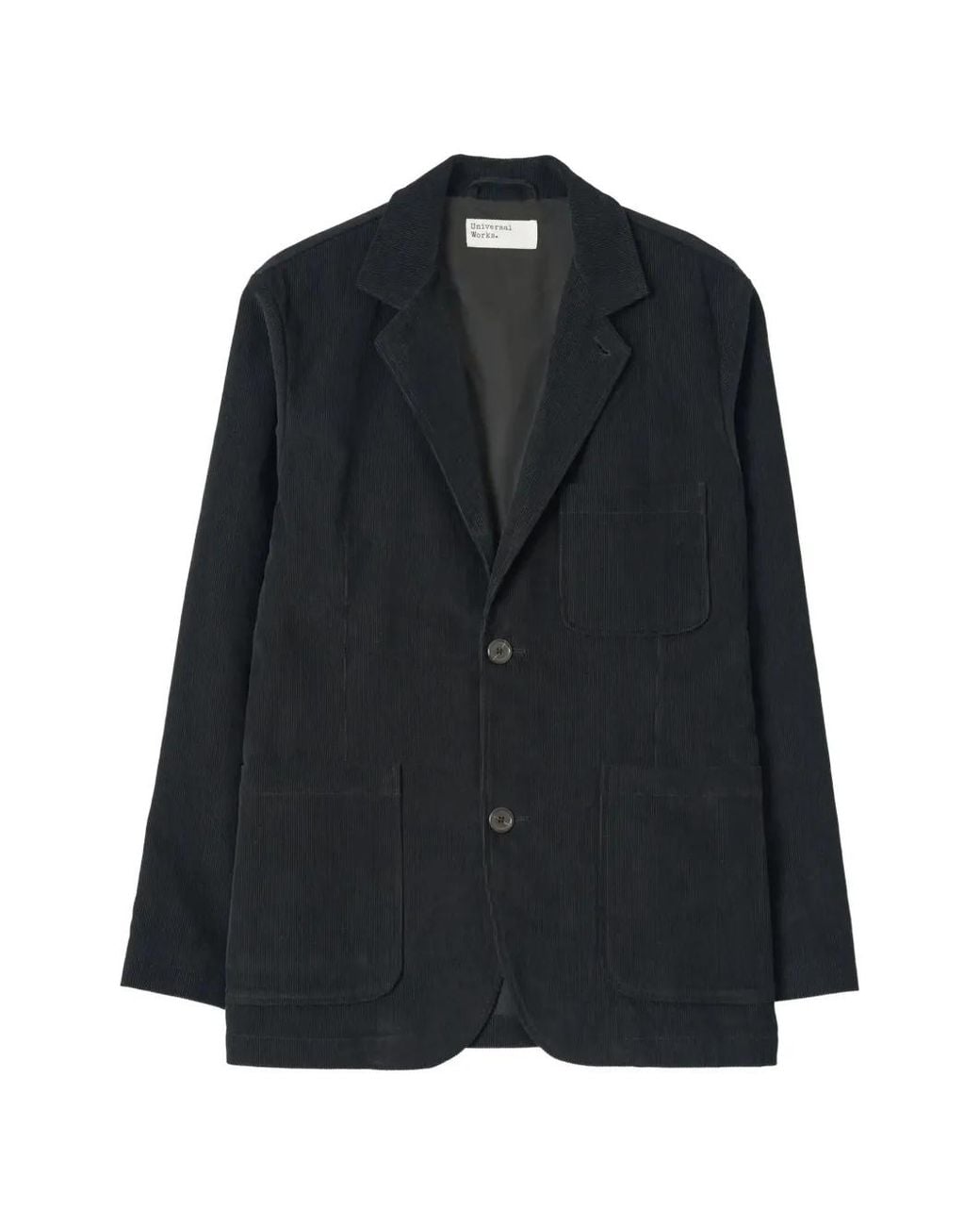 Universal Works Black Corduroy Two-Button Jacket for men