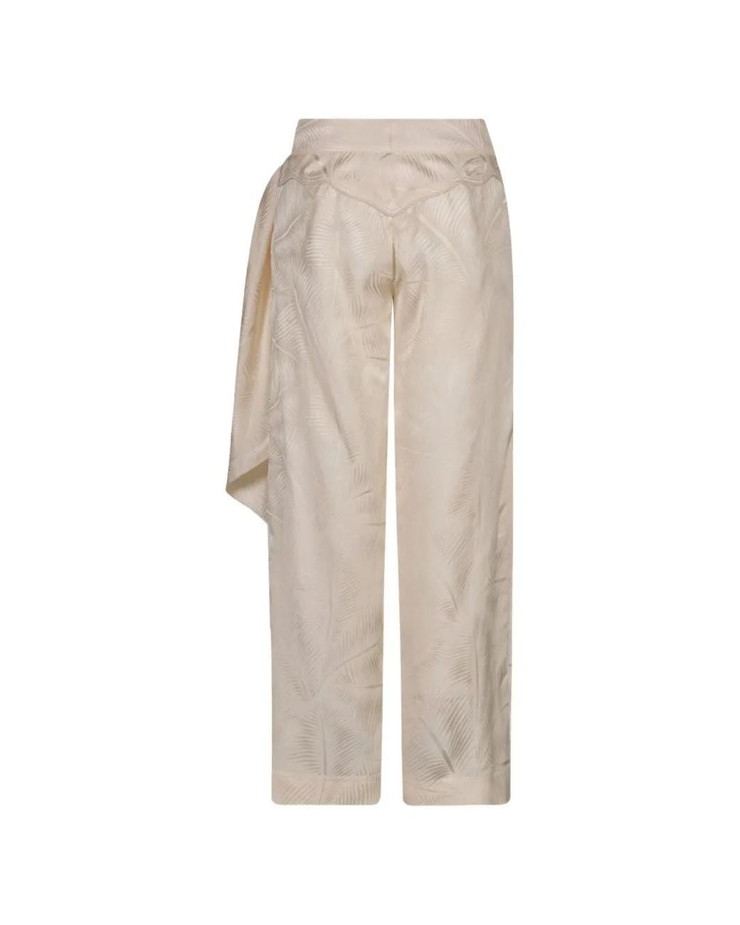 Johanna Ortiz White Calma Jacquard Straight Trousers