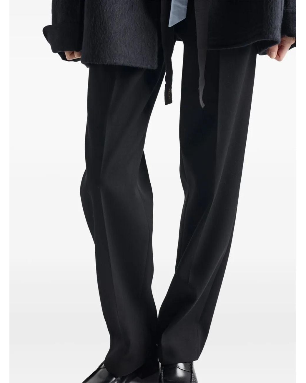Prada Wollen Broek Met Rits in het Black