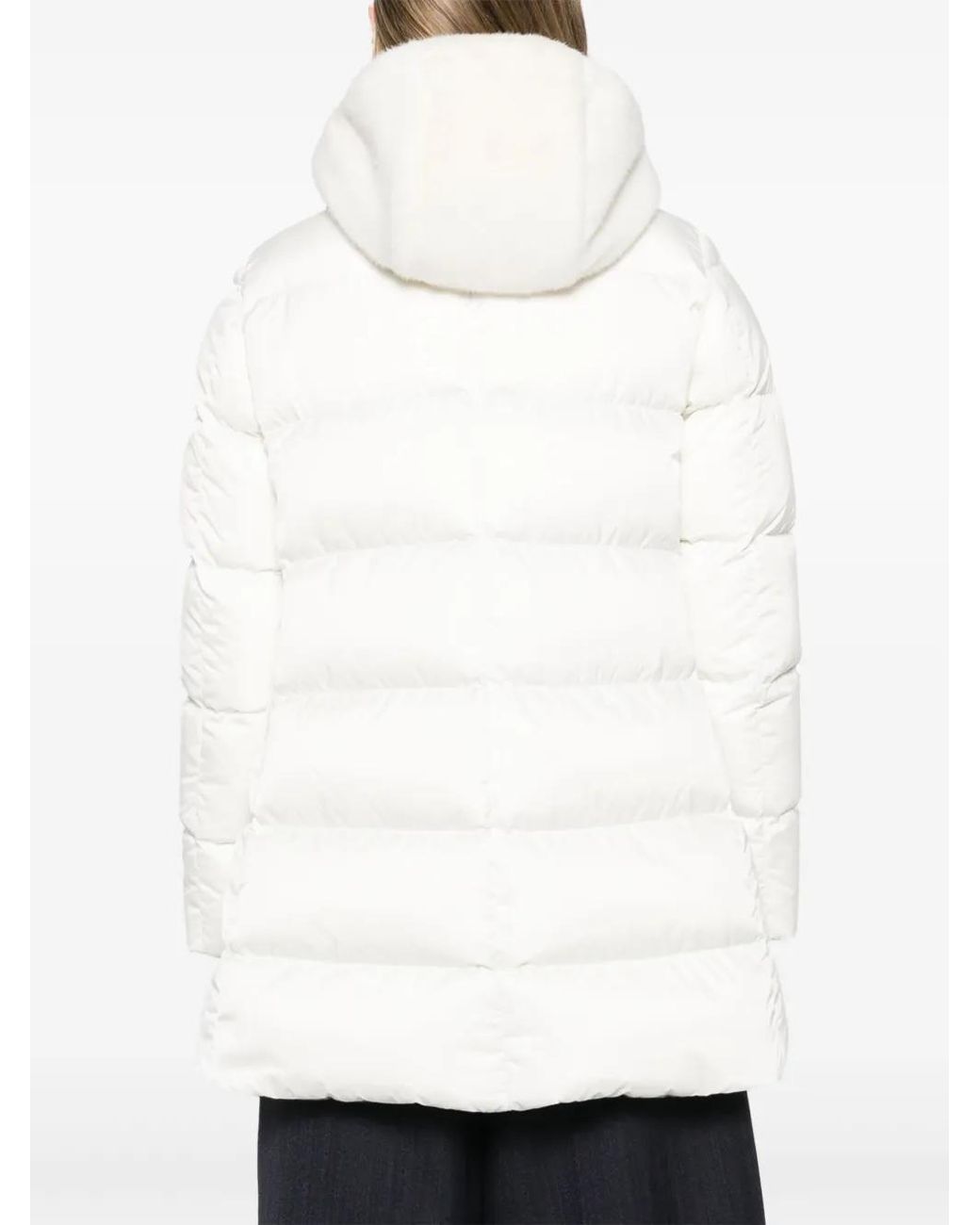 Herno White Layered Puffer Coat