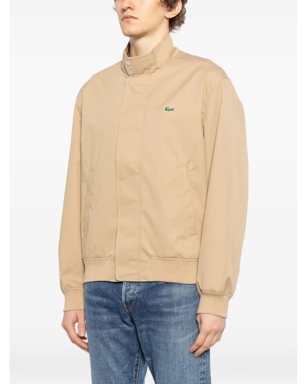 Lacoste Natural Water-Repellent Twill Harrington Jacket for men