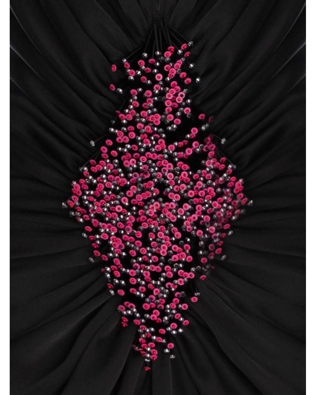 V:PM ATELIER Black Kennedy Embellished Gathered Gown