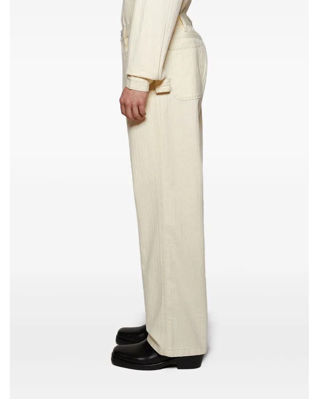 Bode Natural Logo-Patch Trousers for men
