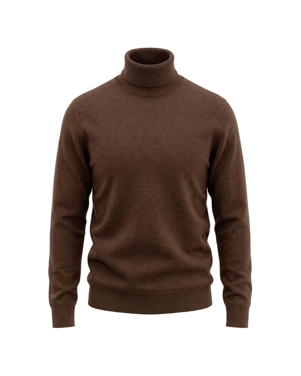 Drumohr Brown Roll-Neck Wool Sweater for men