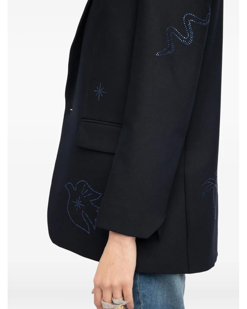Zadig & Voltaire Blue Vival Embellished Blazer