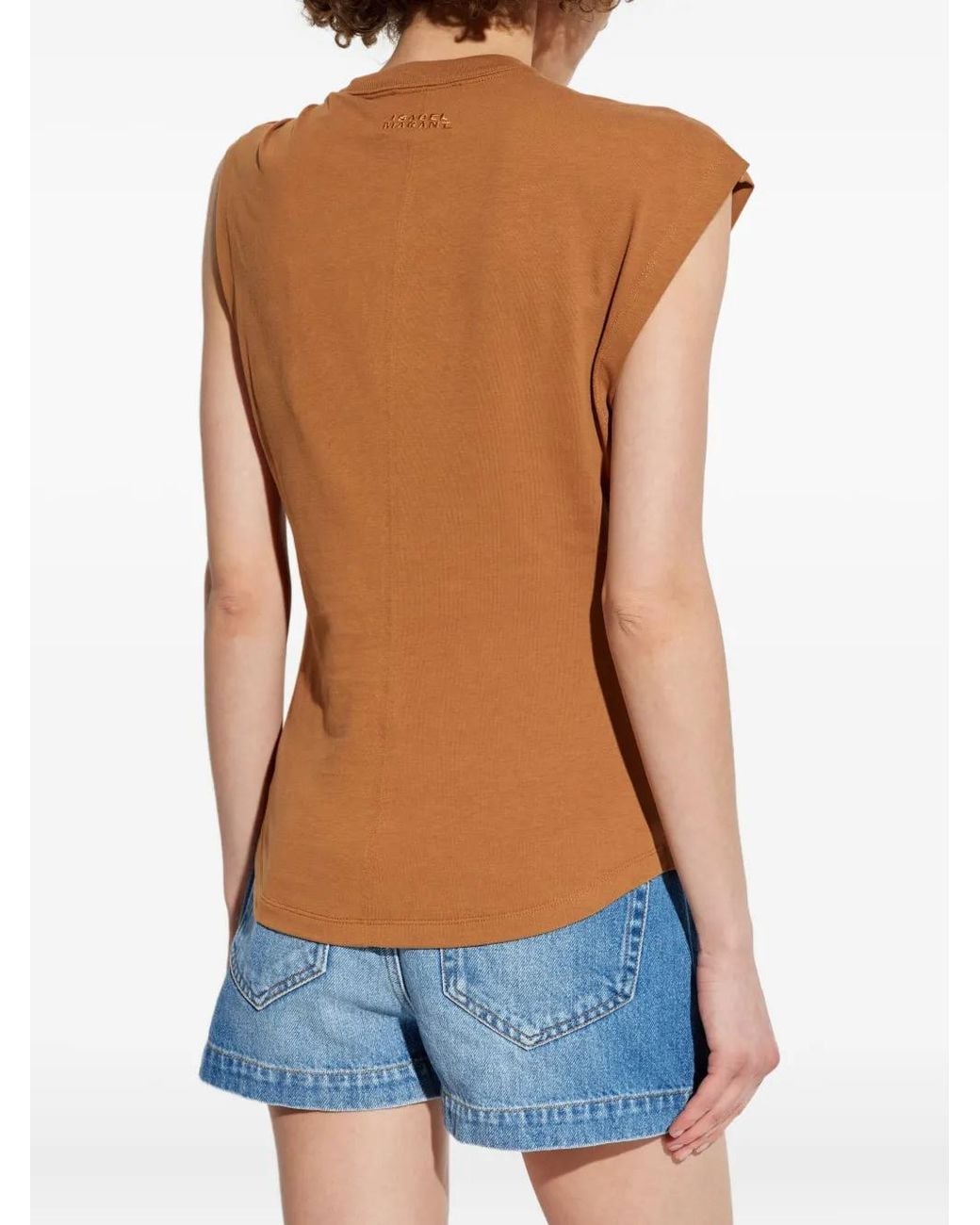 Isabel Marant Brown Nayda Asymmetric T-Shirt