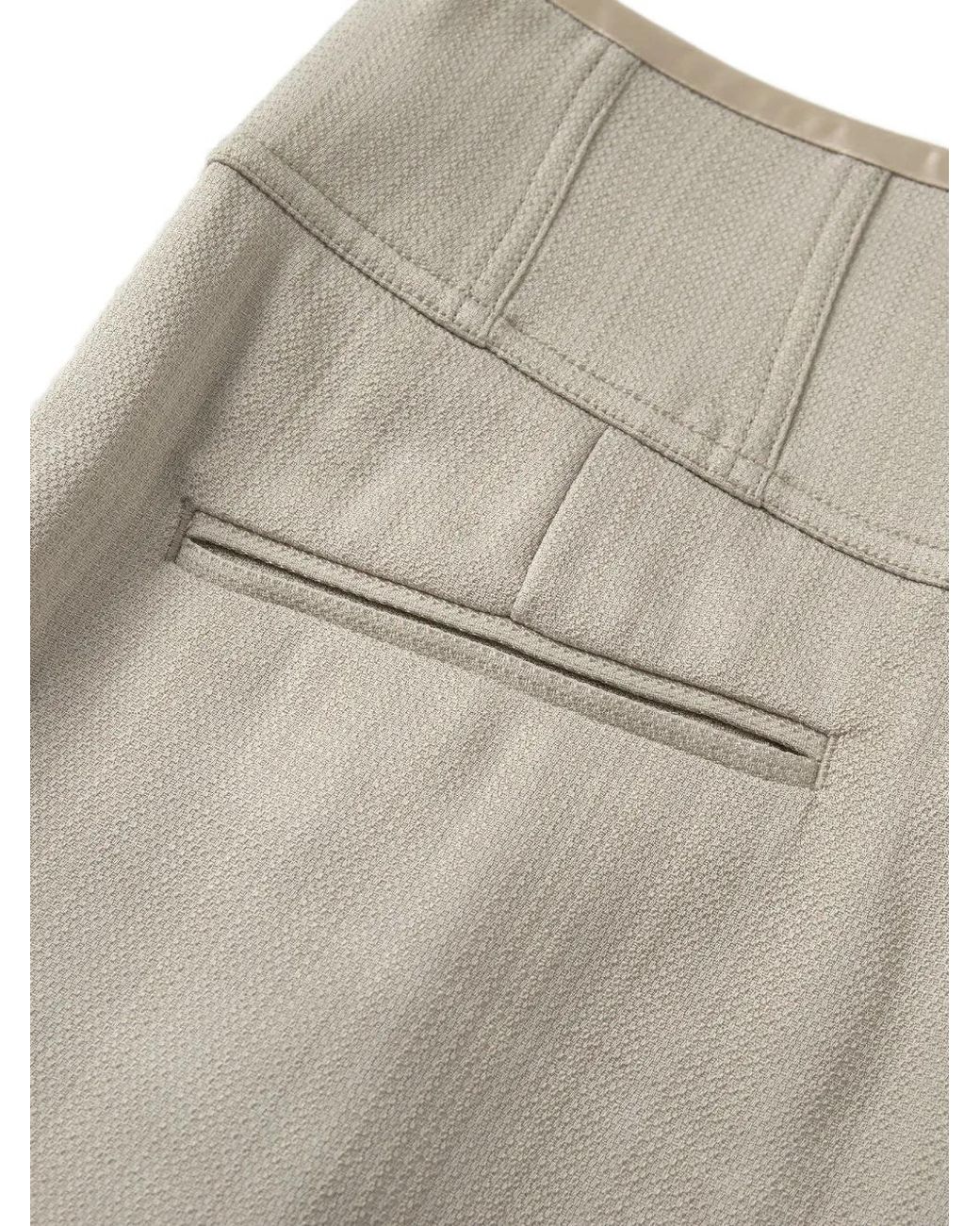 Shanghai Tang White Pantalon Évasé À Broderies