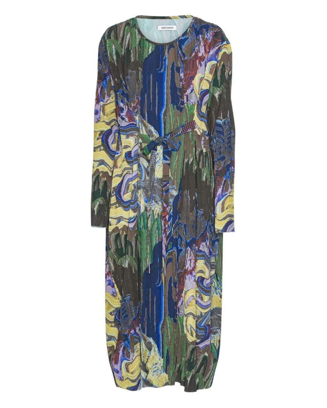 Henrik Vibskov Blue O Abstract-Print Midi Dress