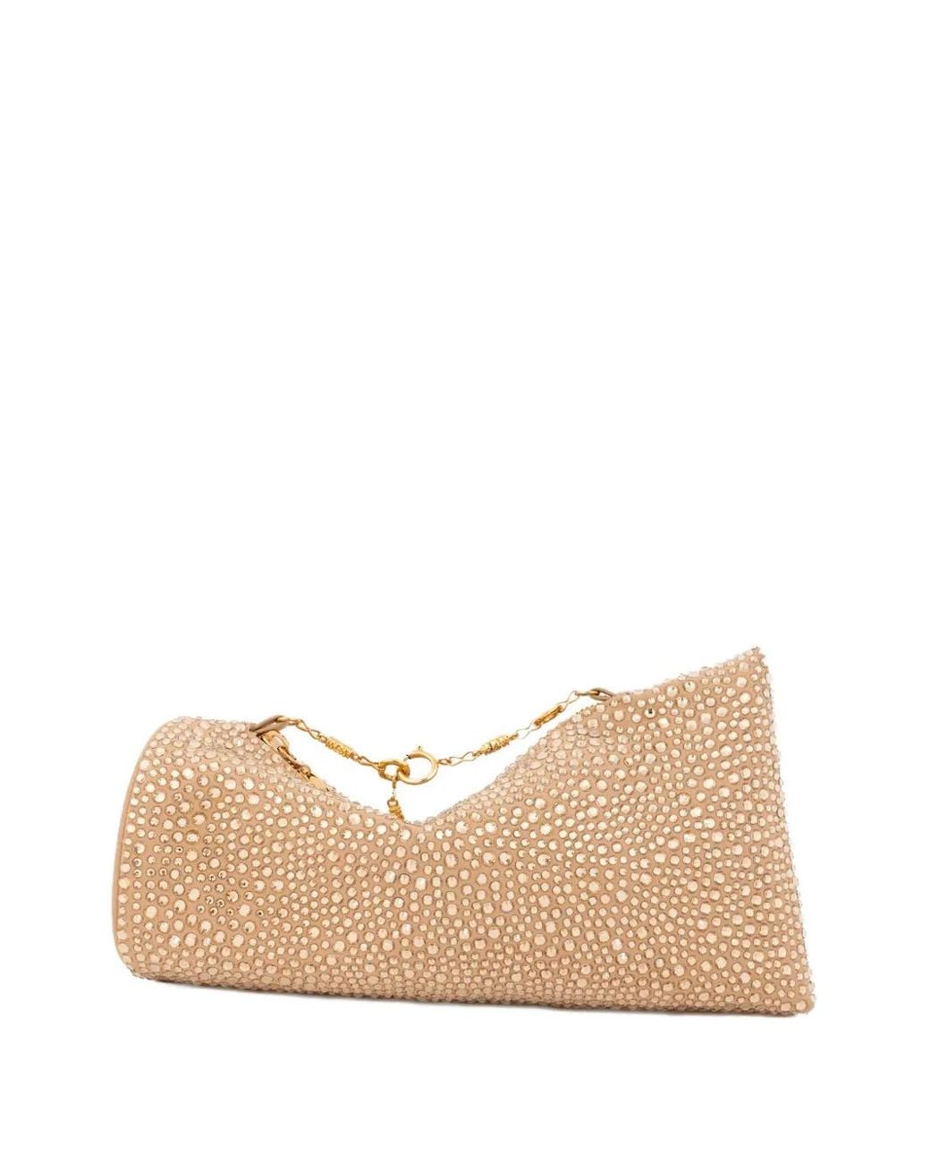 Gemy Maalouf Natural Crystal-Embellished Convertible Clutch Bag