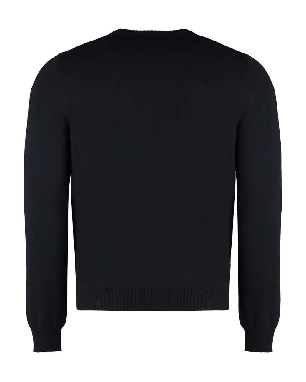 Malo Black Ribbed Sweater for men