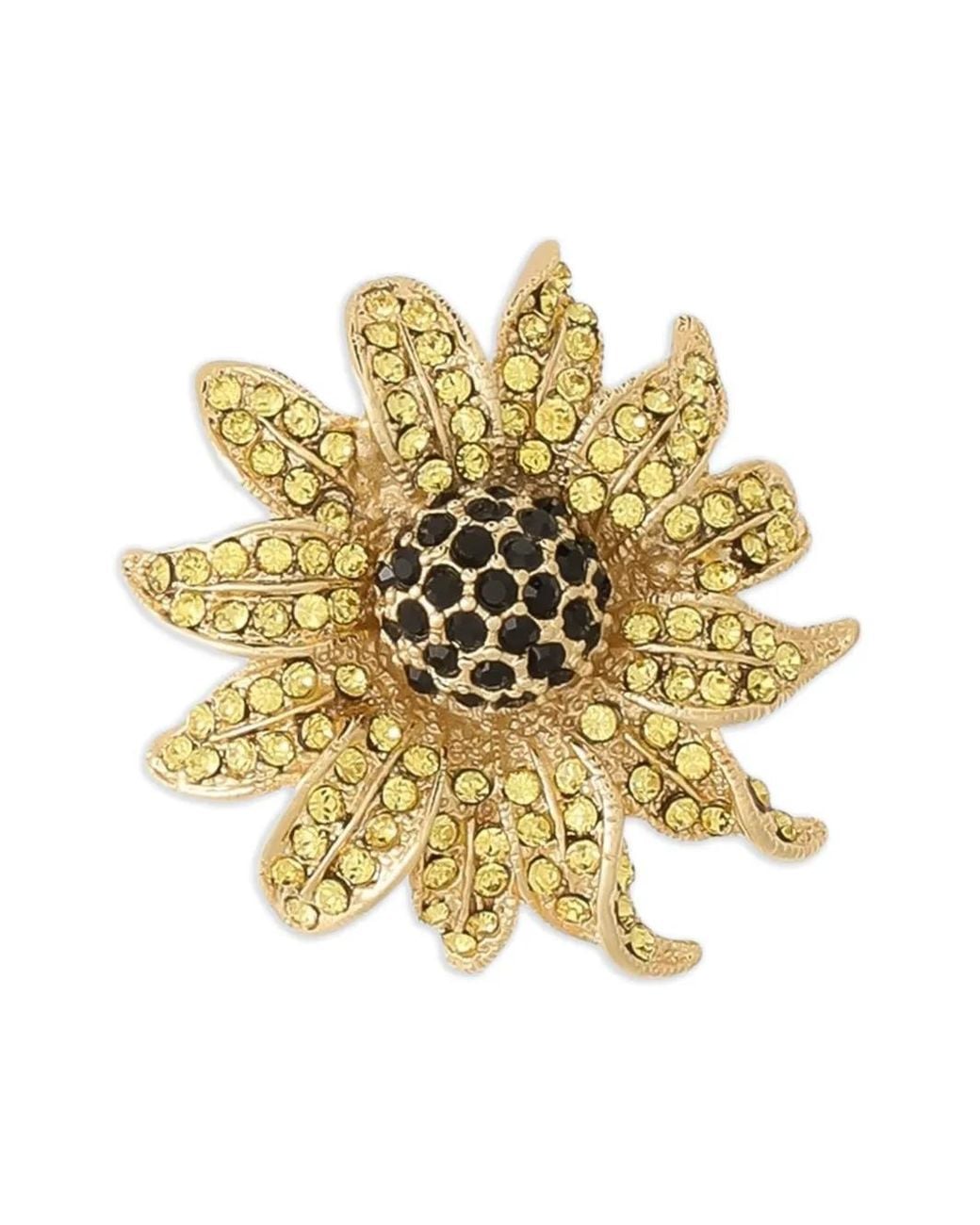 Dolce & Gabbana Metallic Embellished-Floral Brooch for men