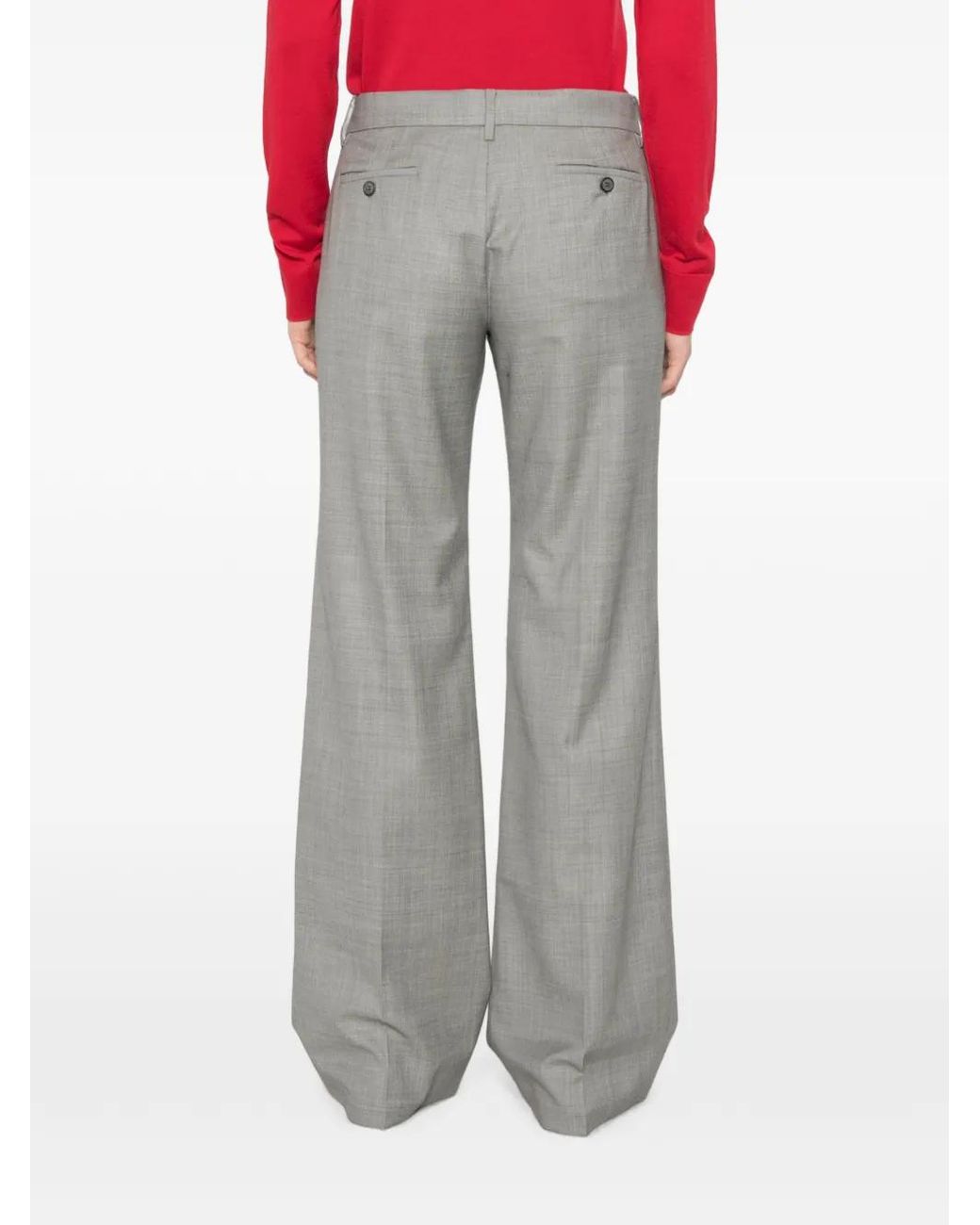Magda Butrym Gray Flared-Leg Tailored Trousers