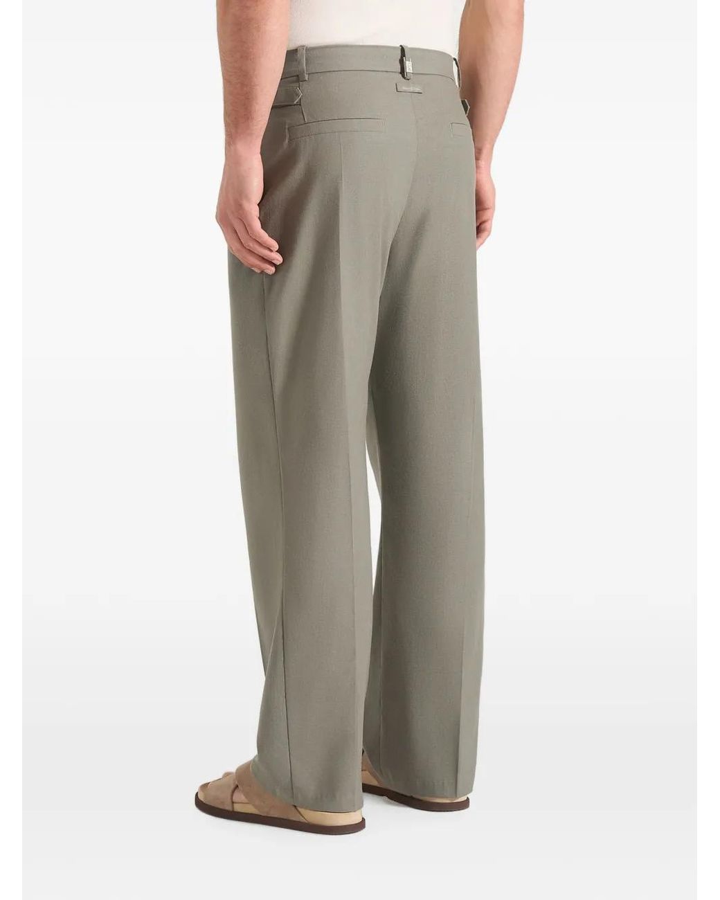 Manière De Voir Gray Dorian Pleated Linen Trousers for men