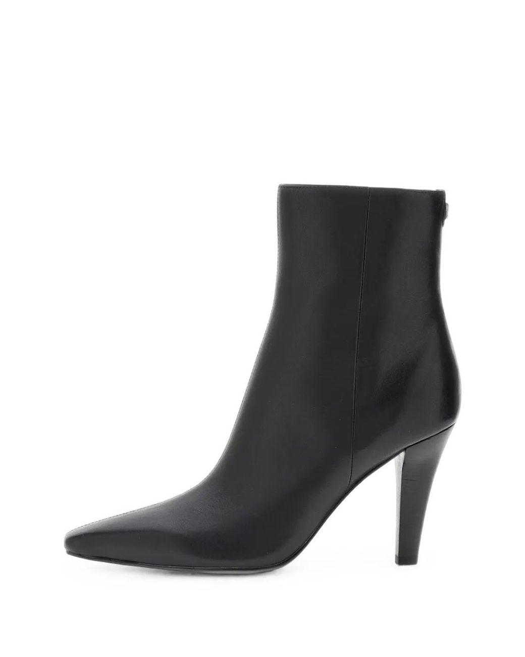 Guess Black Logo-Plaque Pointed-Toe Ankle Boots