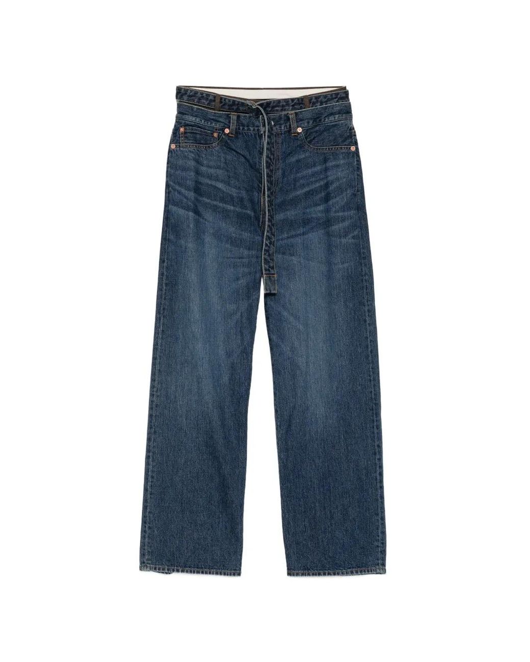 Sacai Blue Layered Panel Jeans
