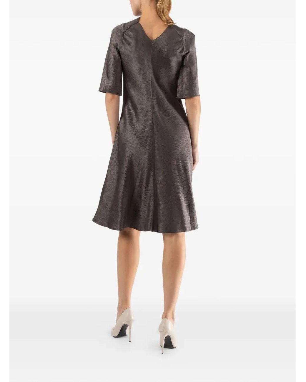 Peter Cohen Gray Vic Short-Sleeve Mini Dress