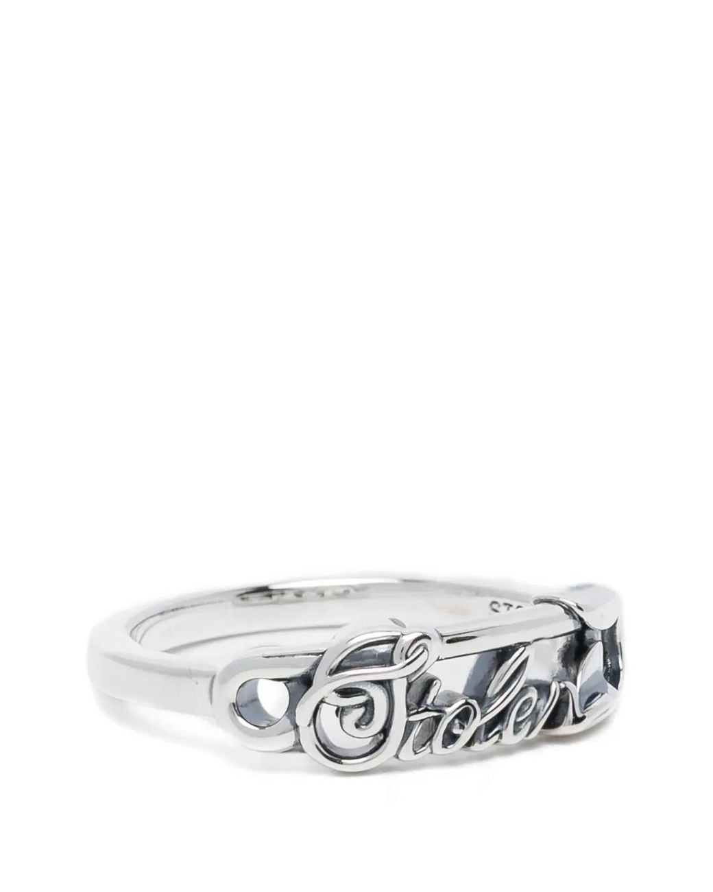 Stolen Girlfriends Club White Scripted-Pin Ring