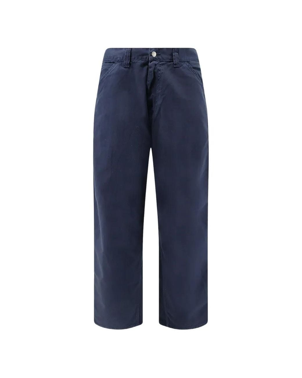 Carhartt Blue Og Single Knee Logo-Patch Straight-Leg Trousers for men