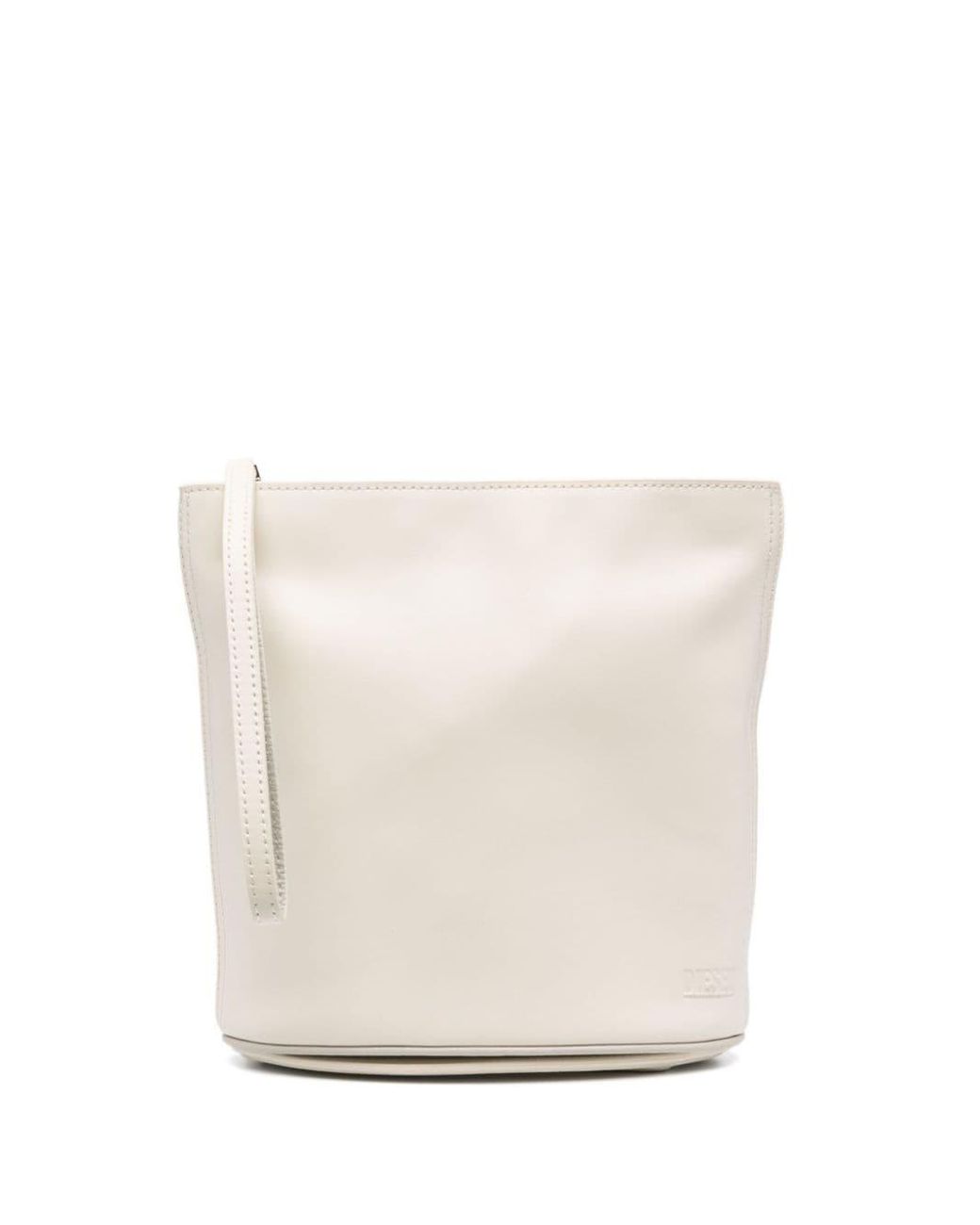 DIESEL Embossed-logo Leather Clutch Bag in White | Lyst UK