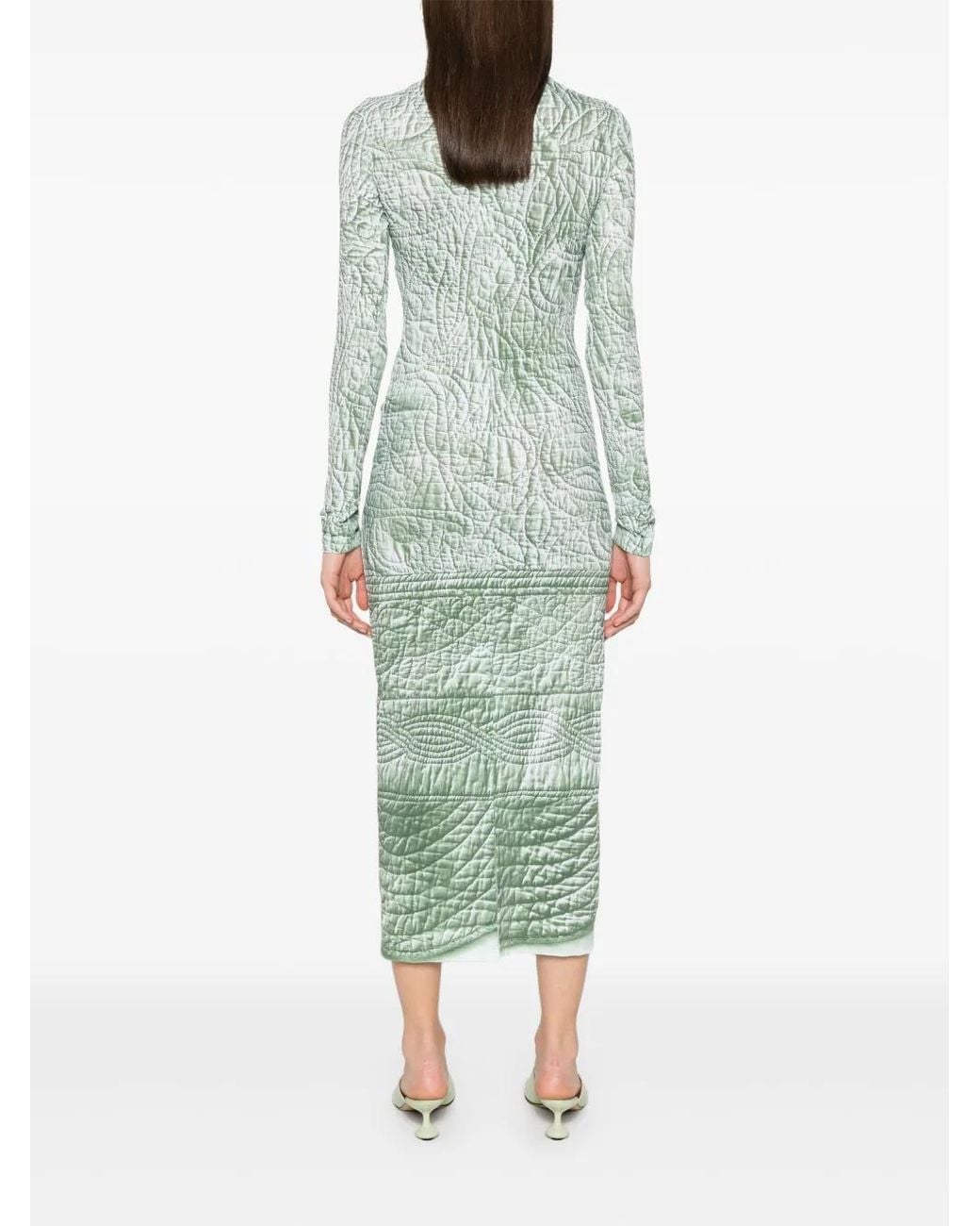 MM6 by Maison Margiela Green Iguana Midi Dress