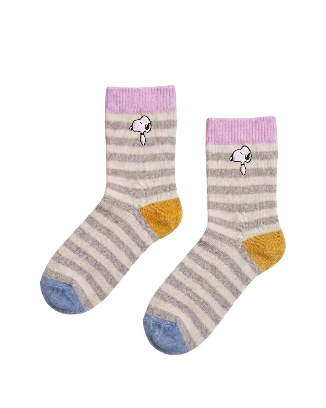 Chinti & Parker Pink Snoopy Stripey Socks
