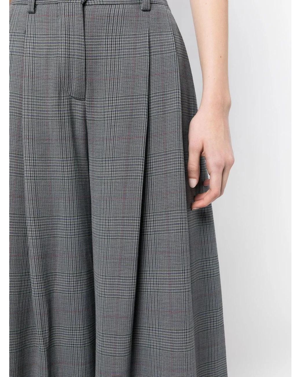Off-White c/o Virgil Abloh Gray Checked Wide-Leg Trousers