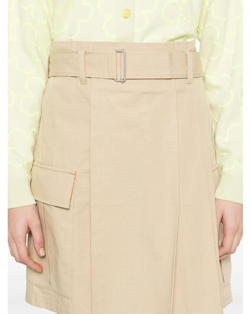 KENZO Natural Asymmetric Cargo Skirt