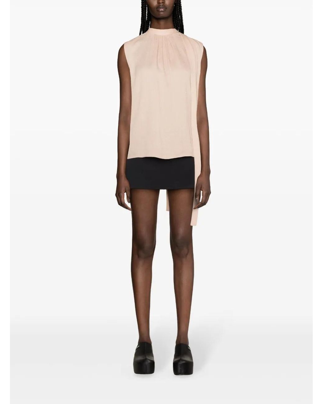Givenchy Pink Mock-Neck Silk Blouse