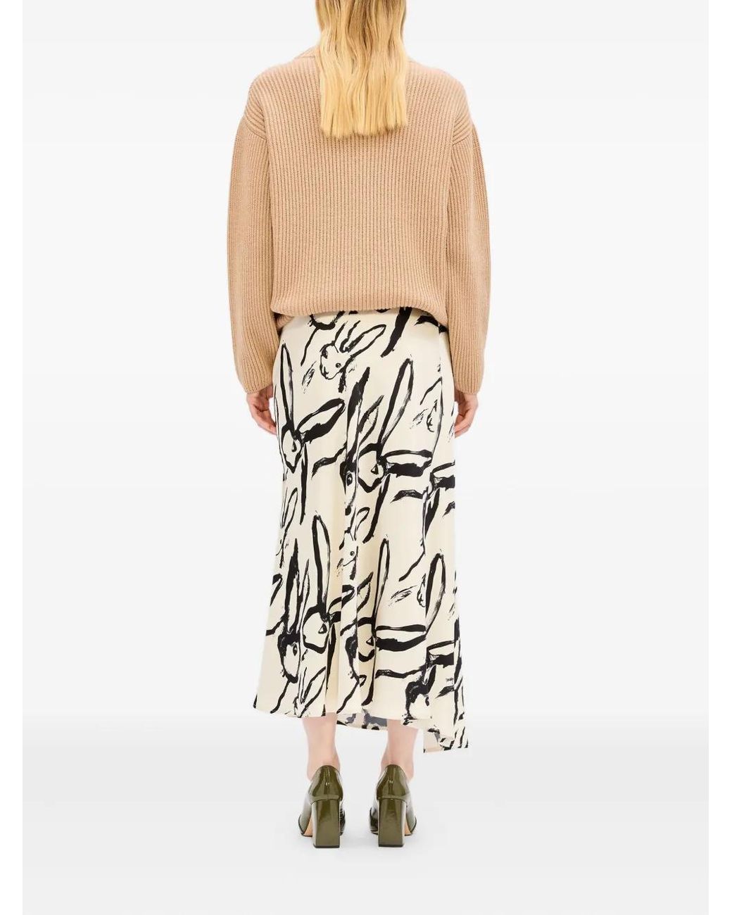 MSGM White Rabbit-Print Wrap Skirt