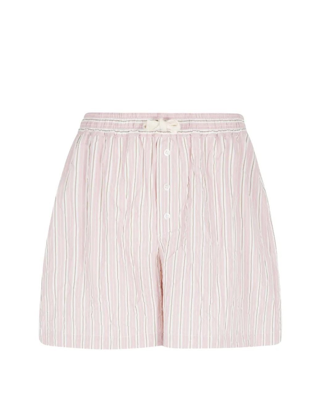 Roberto Collina Pink Striped Buttoned Shorts