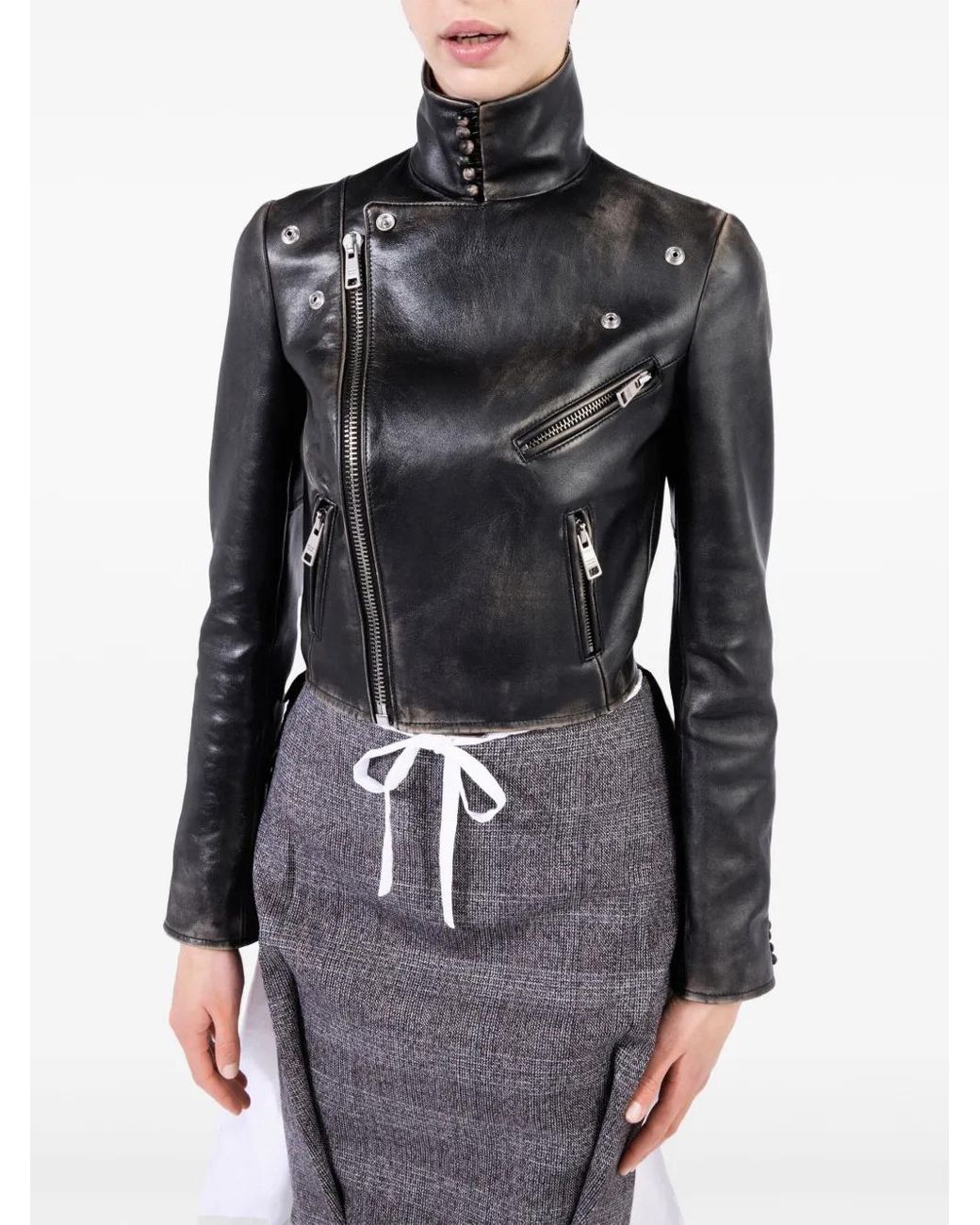 Prada Black Leather Biker Jacket