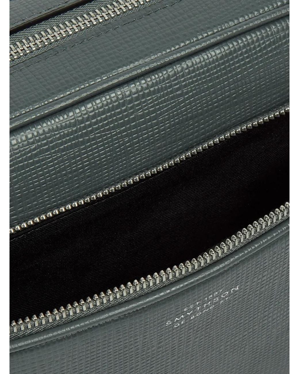 Smythson Black Double-Zip Shoulder Bag