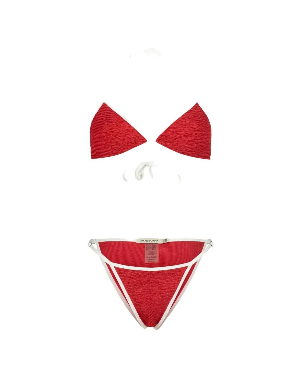 Paramidonna Red Klara Crinkle-Effect Bikini