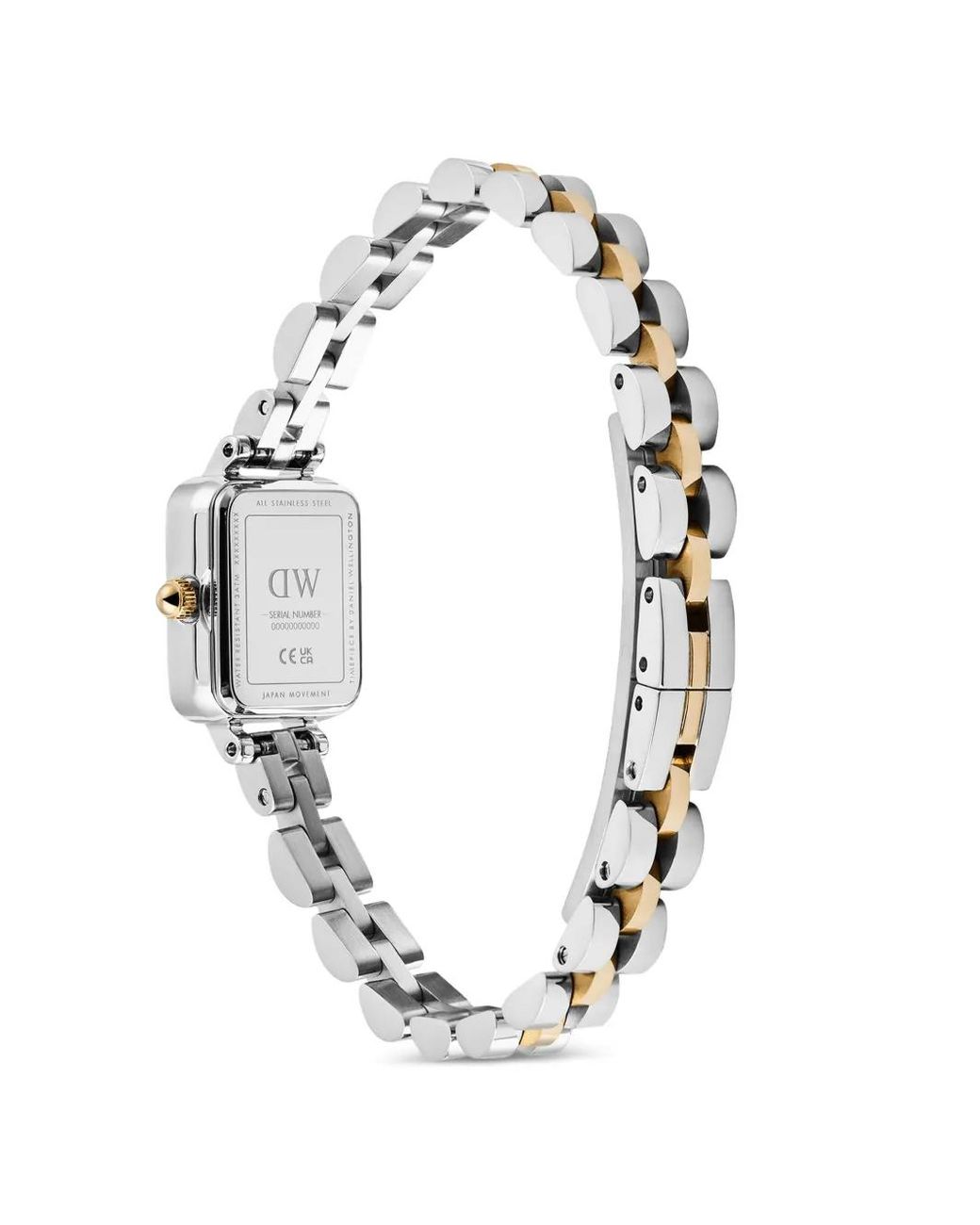 Daniel Wellington Metallic Quadro Mini Arch 3 Link Two Tone Rose 18.2Mm Watch