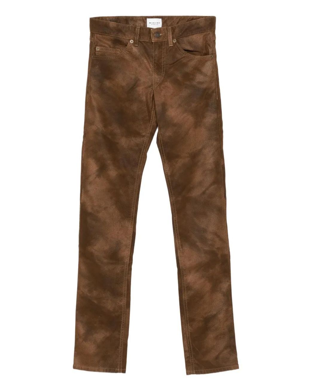 Isabel Marant Kelsie Broek Met Leren-Effect in het Brown