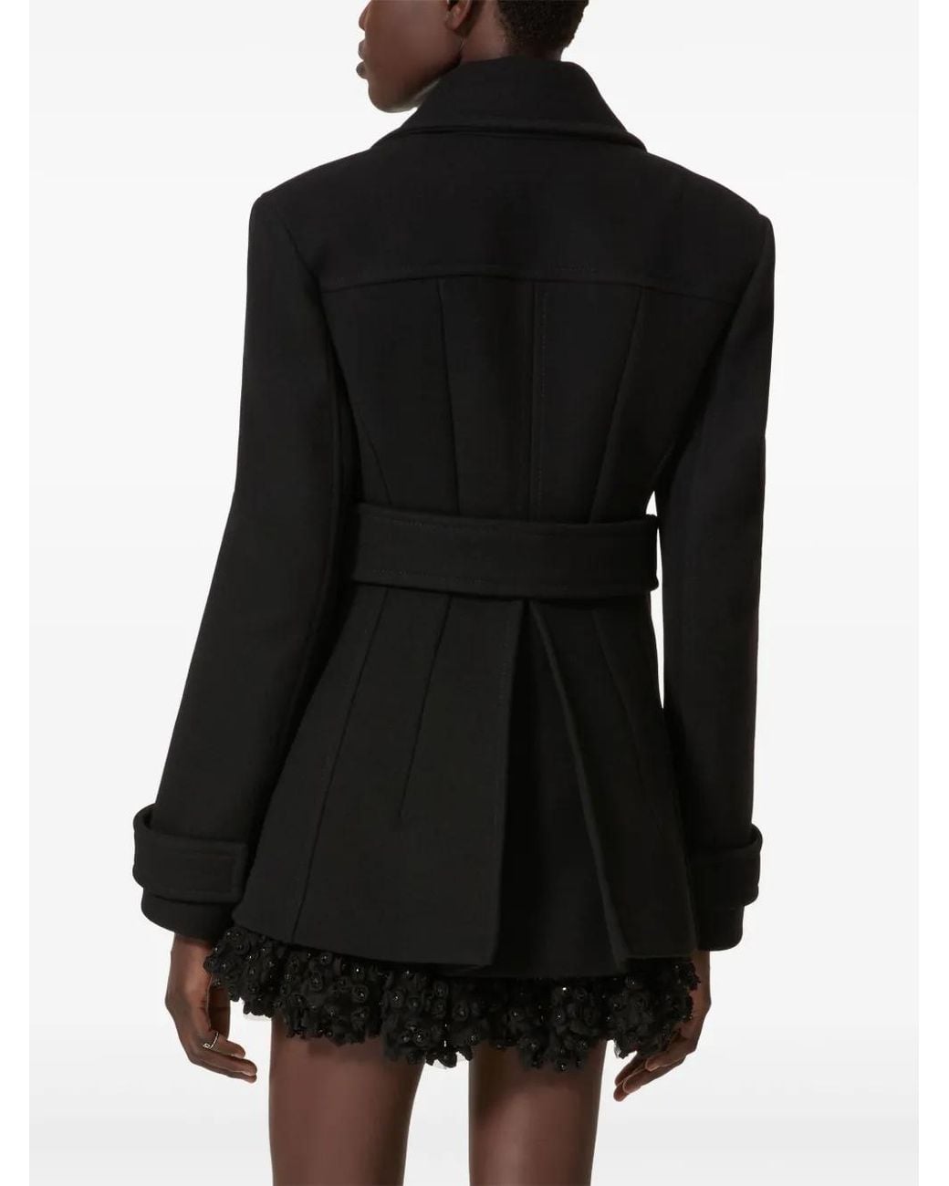 Valentino Garavani Black Compact Pea Coat
