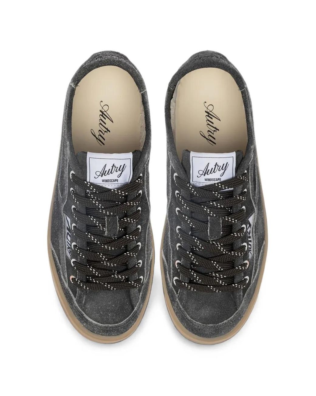 Autry Black Windscape Low-Top Suede Sneakers for men