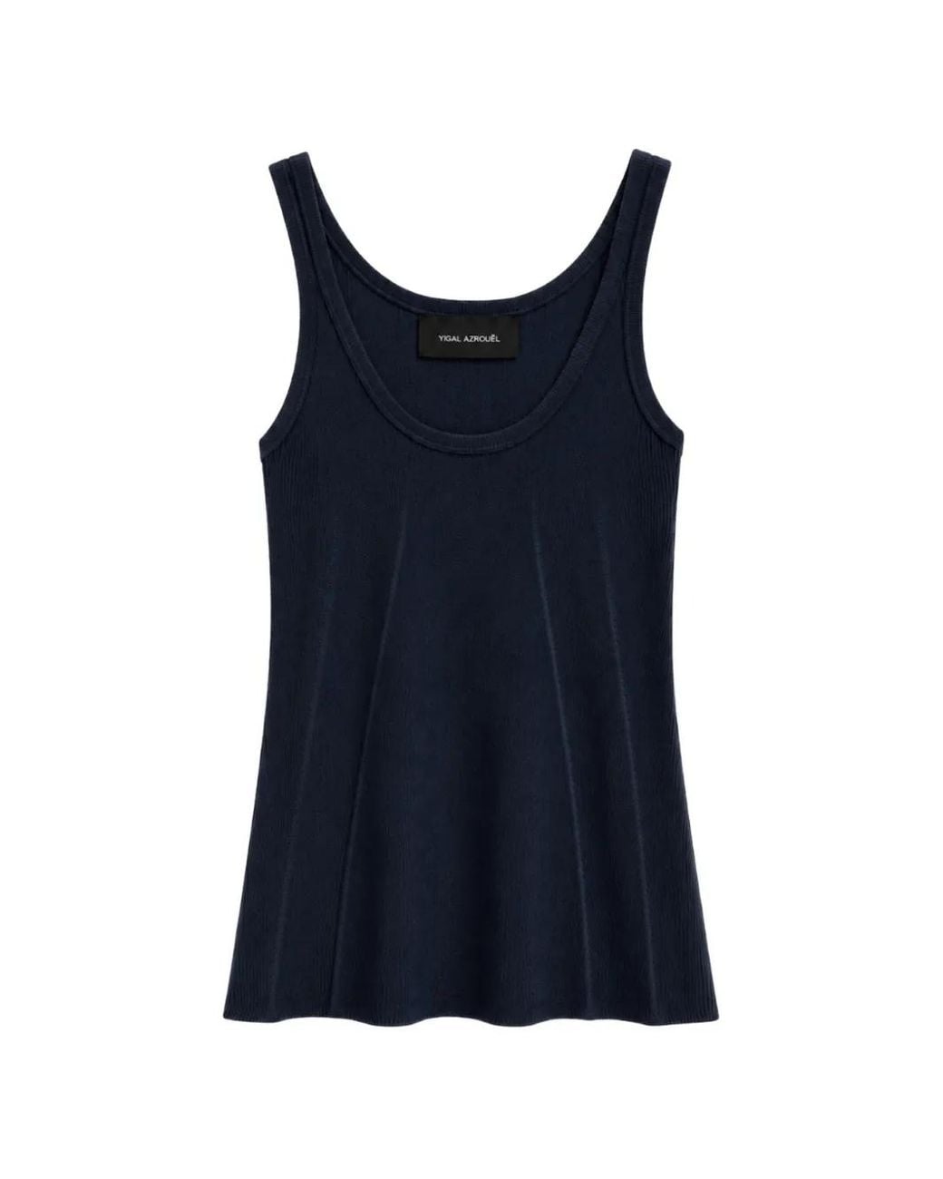 Yigal Azrouël Blue Fine-Rib Tank Top