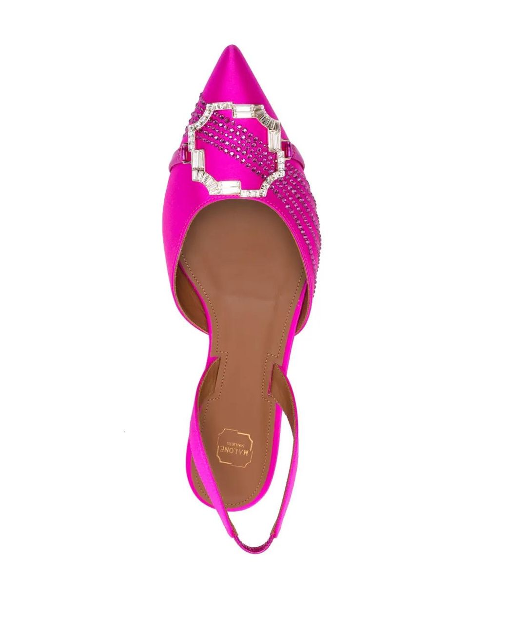 Malone Souliers Pink Crystal-Embellished Ballerina Shoes