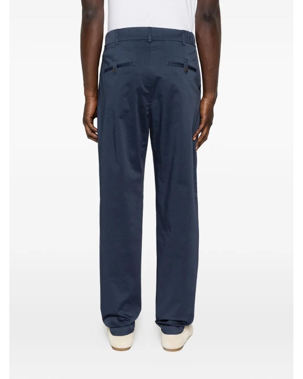 Eleventy Blue Button Trousers for men