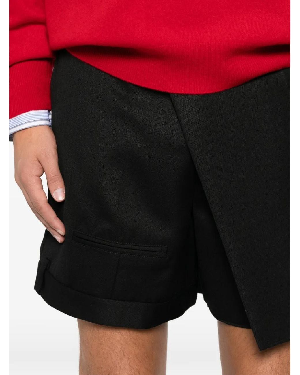 J.W. Anderson Black Short Asymétrique À Design Plié for men