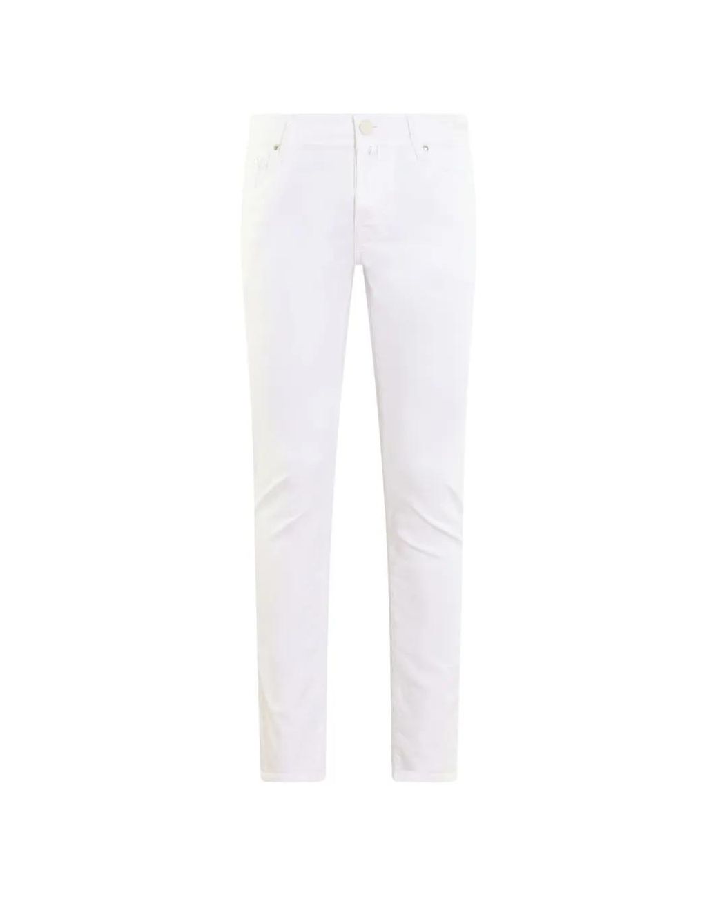 Jacob Cohen White Nick Logo-Patch Slim-Fit Jeans for men