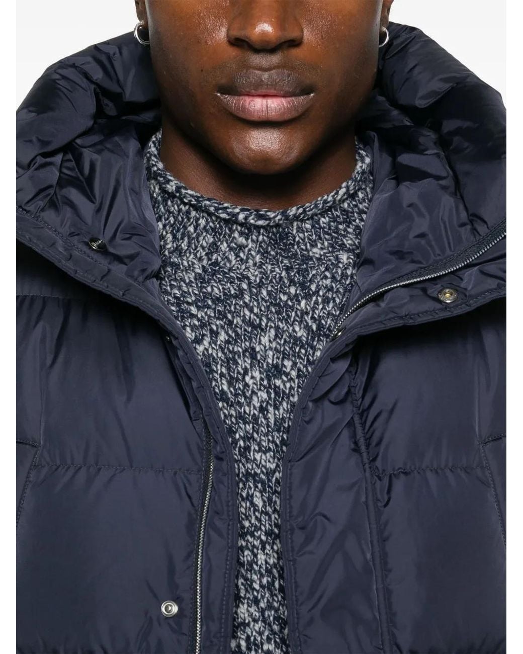 Herno Blue Hooded Puffer Jacket for men