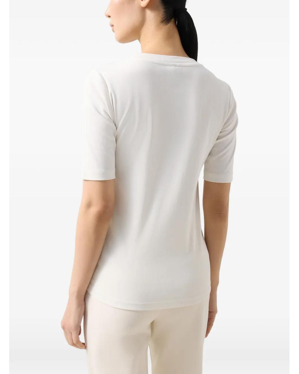Bogner White Nikini Logo-Stitch T-Shirt