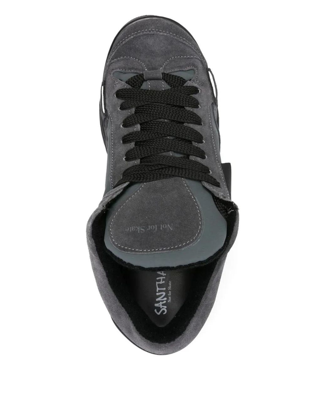 Santha Black Model 1 Cut Lace-Up Sneakers for men