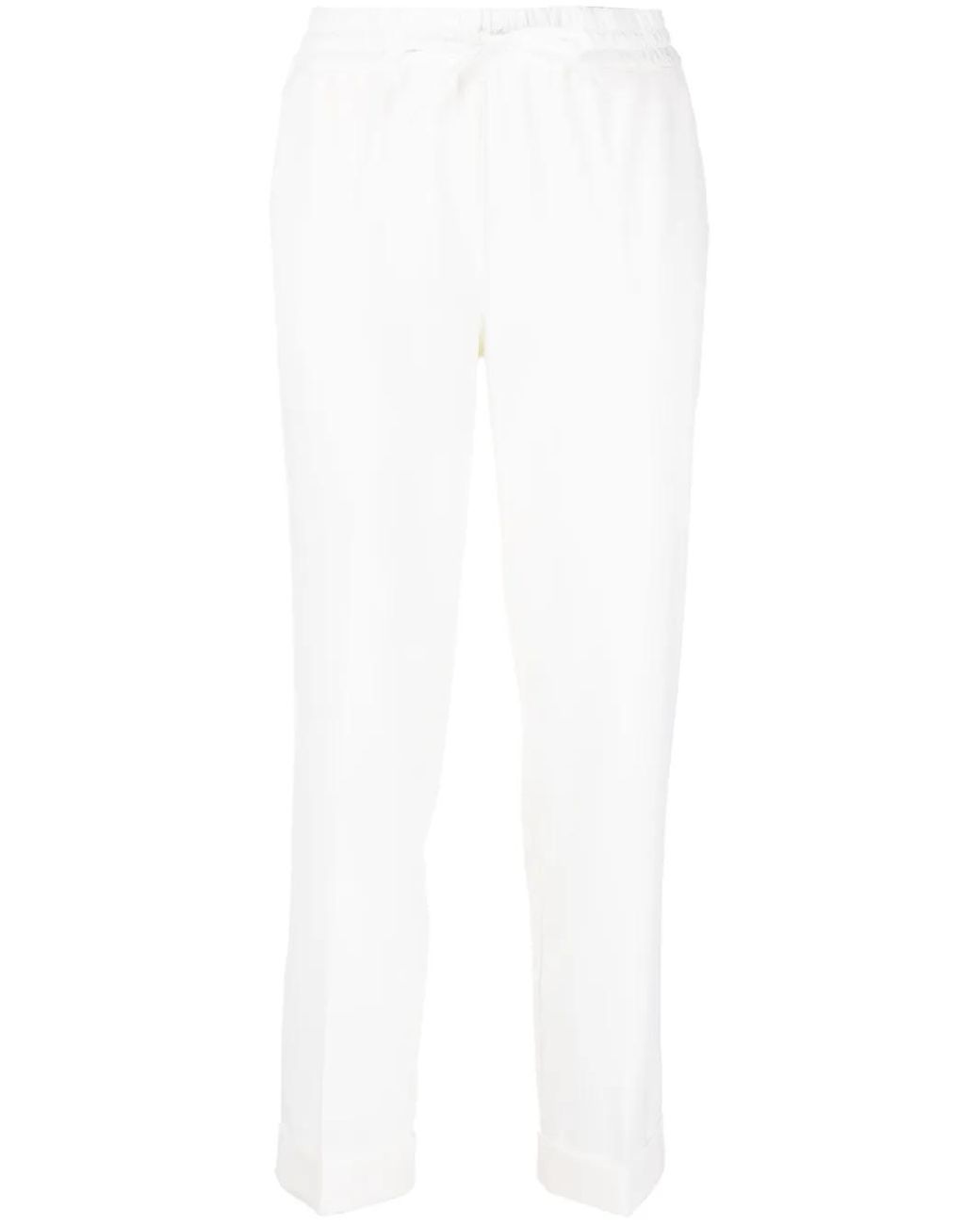 P.A.R.O.S.H. White P.A.R.O..H. Tapered Drawstring Trousers